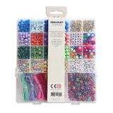 Perler æske trendy mix blå/lysegrøn/rosa/bogstaver nål/tråd
