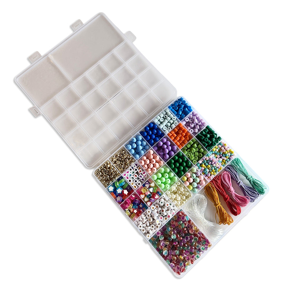 Perler æske trendy mix blå/lysegrøn/rosa/bogstaver nål/tråd