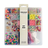Perler æske trendy mix pastel/smiley/unicorn inkl. nål/tråd