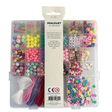 Perler æske trendy mix pastel/smiley/unicorn inkl. nål/tråd