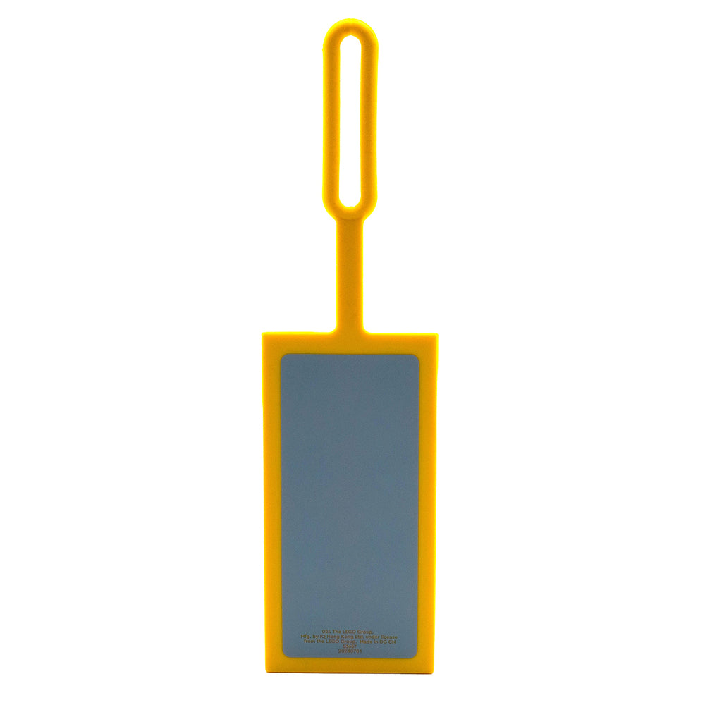 LEGO taskemærke, gul klods