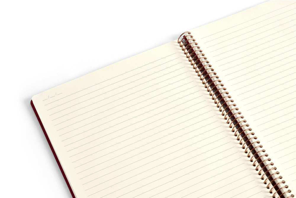Notesbog KOZO A4 Berry red linjeret