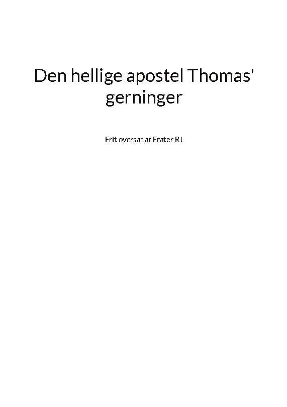 Den hellige apostel Thomas' gerninger