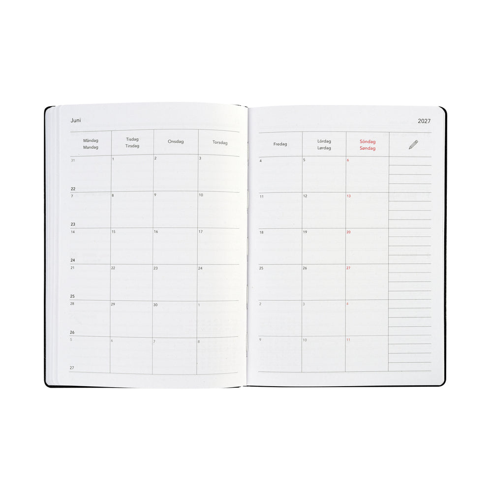 Kalender Wera Björn 2027 Kastanjebrun A5 uge horisontal