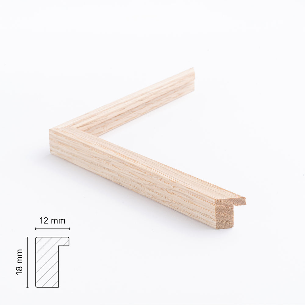 Ramme Massiv Eg 18 X 24  Cm M/Glas 12 X 18 Mm Ramme
