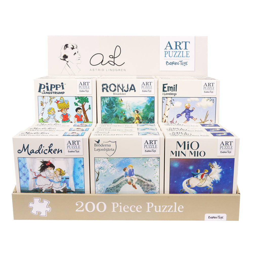 Astrid Lindgren - Art Puslespil - Display - 200 brikker