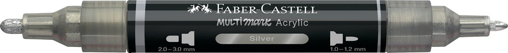 Multimarker Akryl Faber Castell SP 251 Silver m. 2 spids