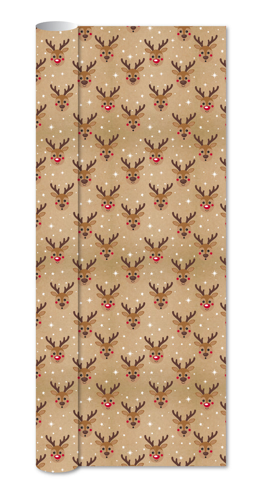 Gavepapir Kraft Rensdyr 3 M X 70 Cm