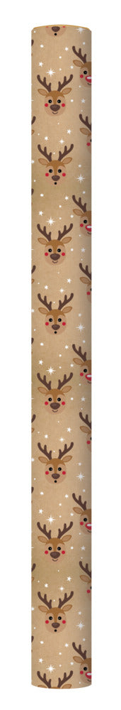 Gavepapir Kraft Rensdyr 3 M X 70 Cm