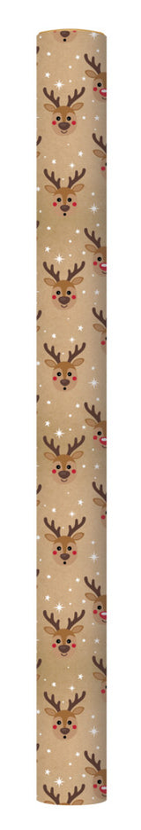 Gavepapir Kraft Rensdyr 3 M X 70 Cm