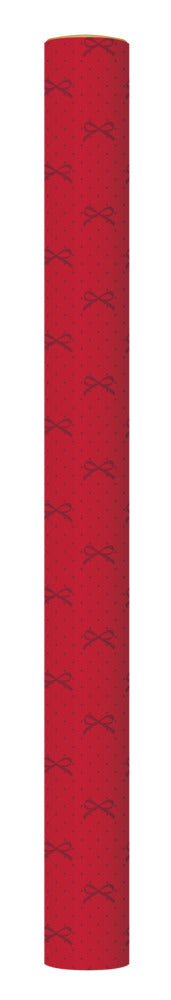 Gavepapir Rød M/Sløjfer Prikker 3 M X 70 Cm