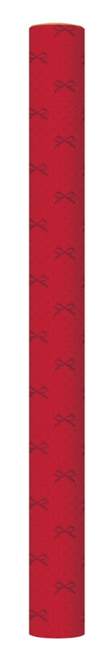 Gavepapir Rød M/Sløjfer Prikker 3 M X 70 Cm