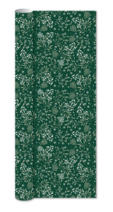 Gavepapir Grøn M/Hvide Kogler/Grene 3 M X 70 Cm