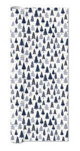 Gavepapir Hvid M/Blå Juletræer 3 M X 70 Cm