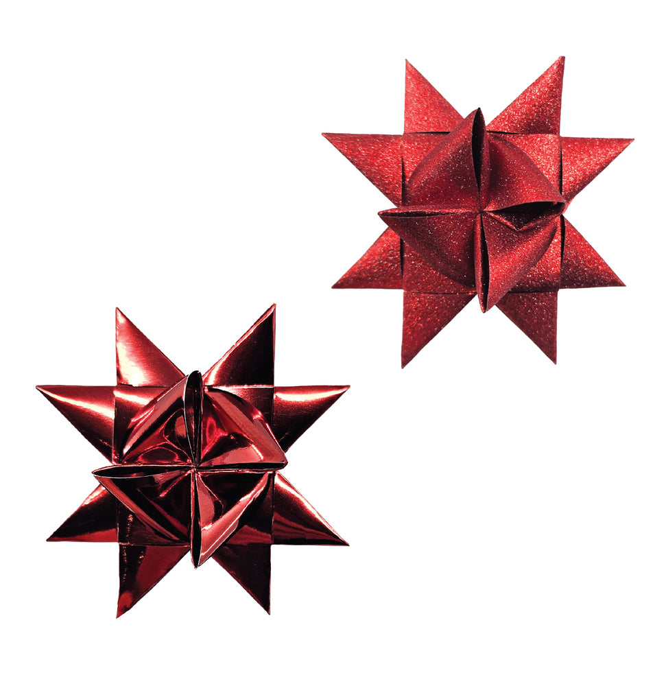 Stjernestrimler Rød Glitter/Metallic Mix 25Mm/50Mm