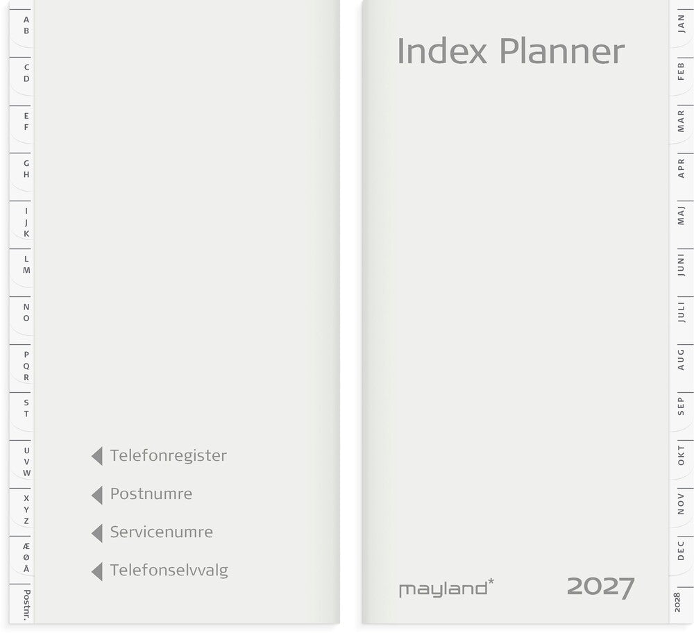 Index planner 2027 refill m/tlf register Mayland 9 x 17 cm