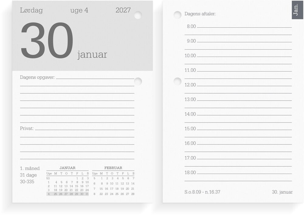 Blokkalender 2027 refill Mayland 8 x 11,5 cm