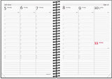 Spiralkalender weekly 2027 uge A6 matsort Mayland højformat