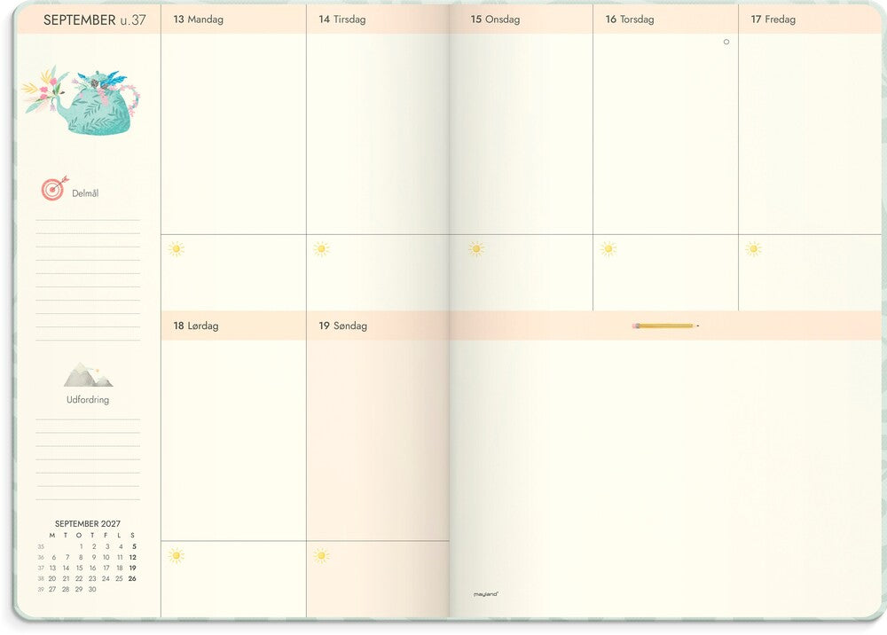 Life planner 2027 dream & do tekstil Mayland 16,3 x 22,9 cm