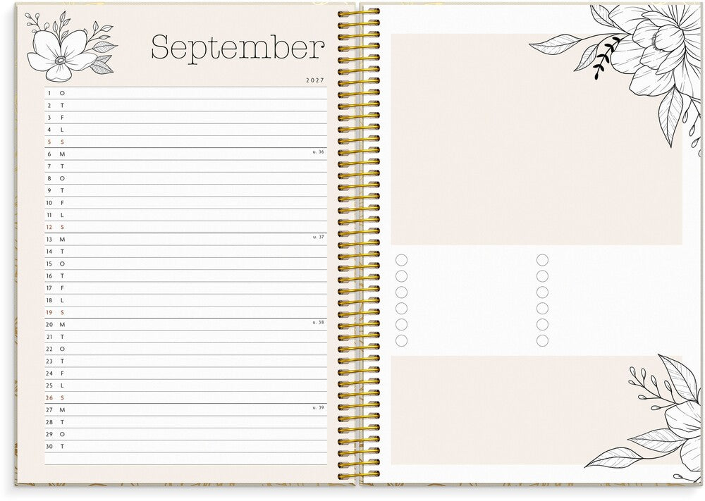 Life planner 2027 bloom uge A5 Mayland