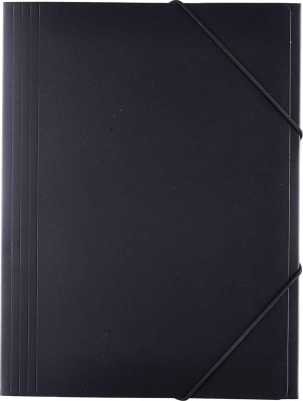 D2 Elastikmappe karton sort A4