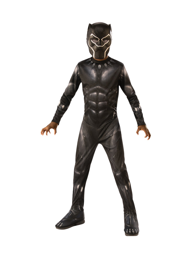 D2 Black Panther Classic kostume med maske str. 8-10 år