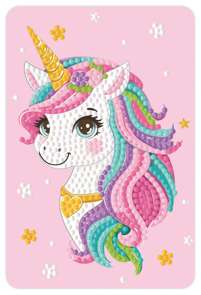 D1 Diamond art unicorn m/stjerner 10 x 15 cm