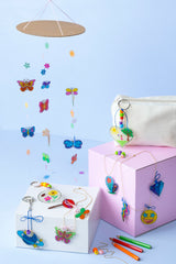 Krympeplast DIY Kit  sommerfugleUro, smykker, nøgleringe