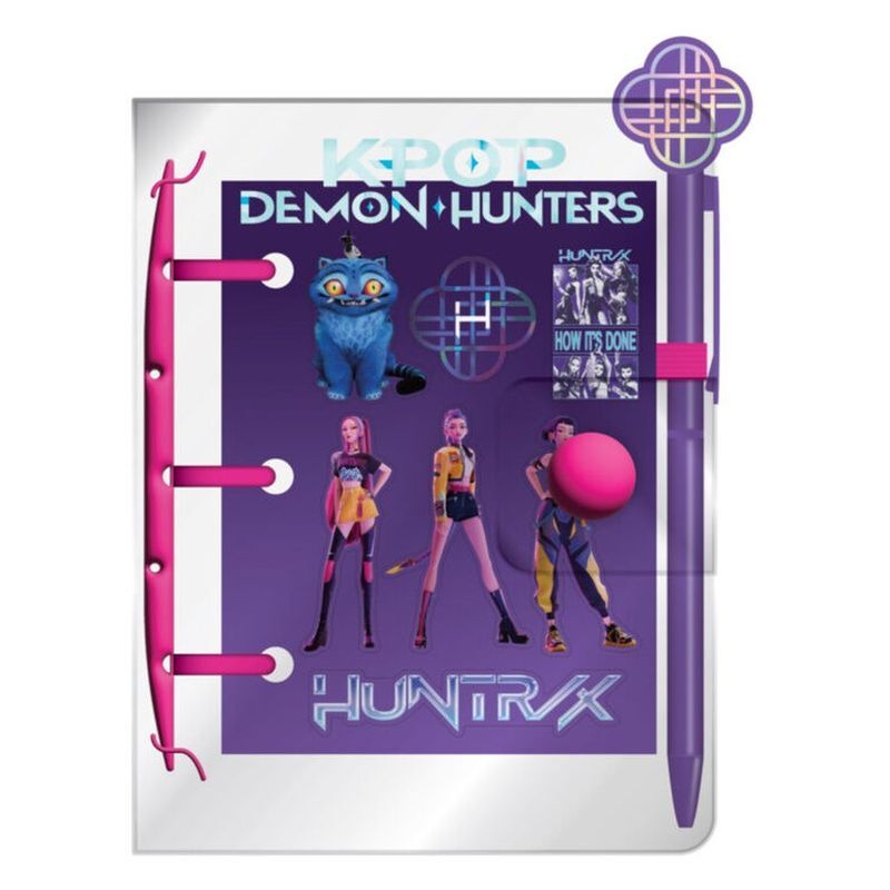 K-Pop Demon Hunters mini notesbog med pen og klistermærker