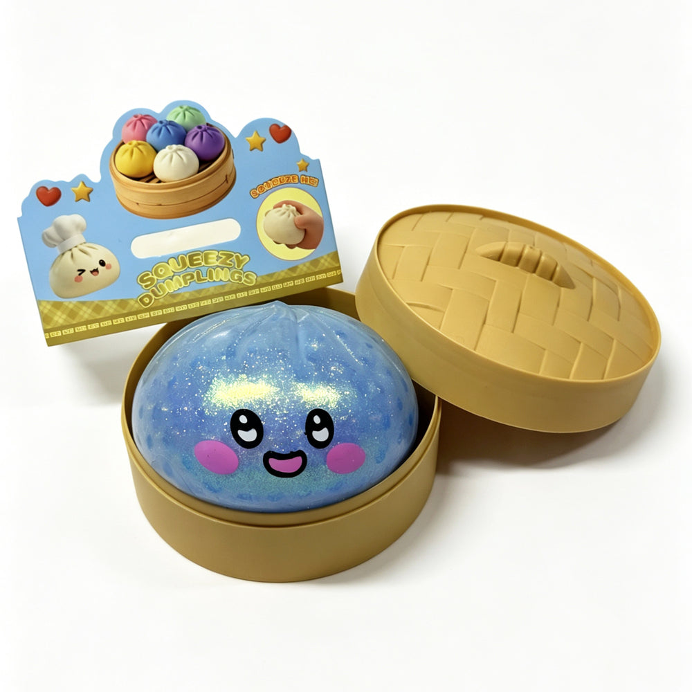 Squishy dumpling glimmer pink/blå/lilla ass