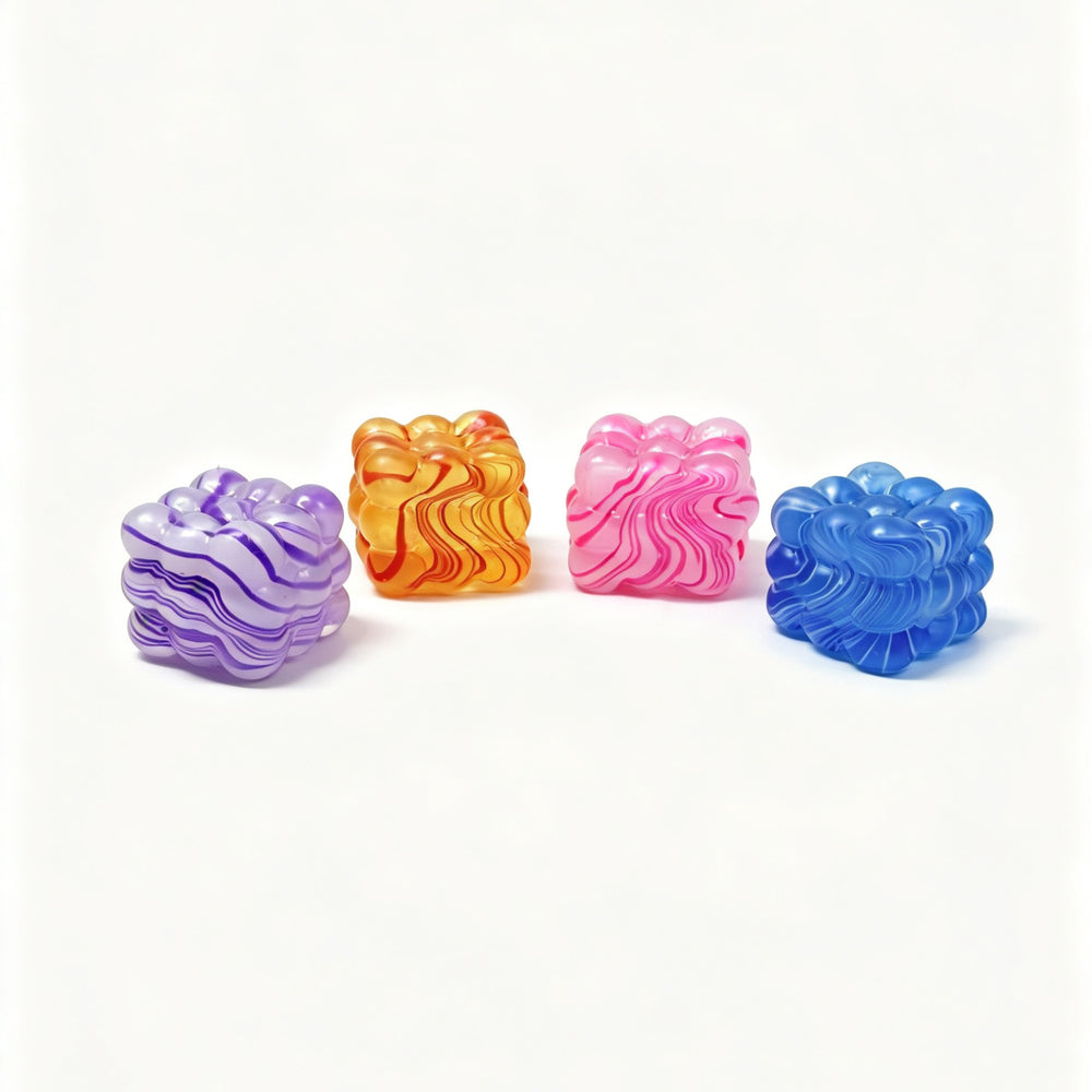 Squishy Terning spiral pink/lilla/blå/gul ss