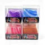 Squishy terning marmoreret pink/lilla/blå/gul ss
