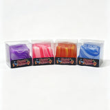 Squishy terning marmoreret pink/lilla/blå/gul ss