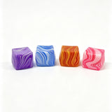 Squishy terning marmoreret pink/lilla/blå/gul ss