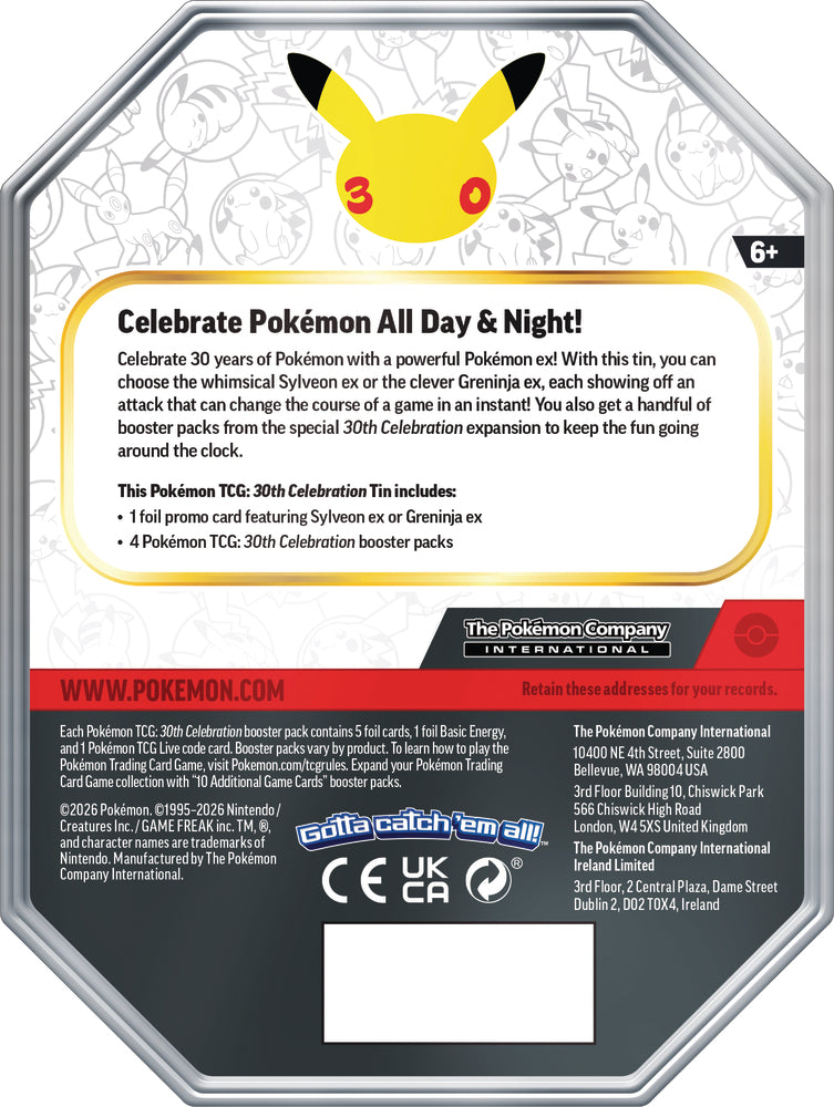 Release 16-09-2026 Pokemon Tin ex 30th