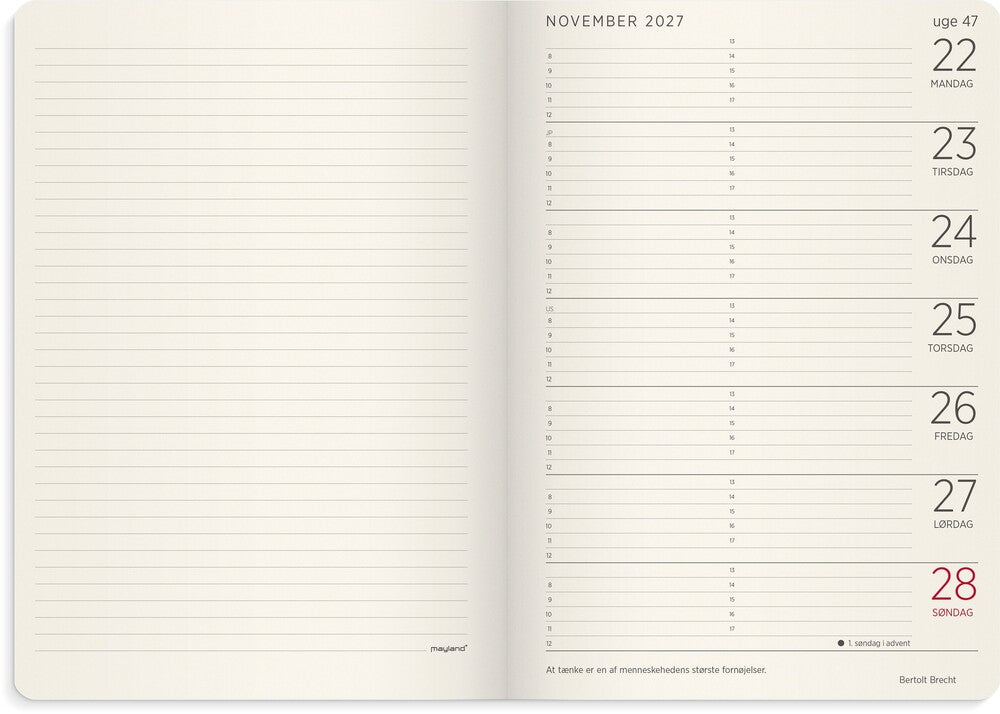 Mayland Studiekalender 27/28 A5 Forma Uge Brun Kunstskind