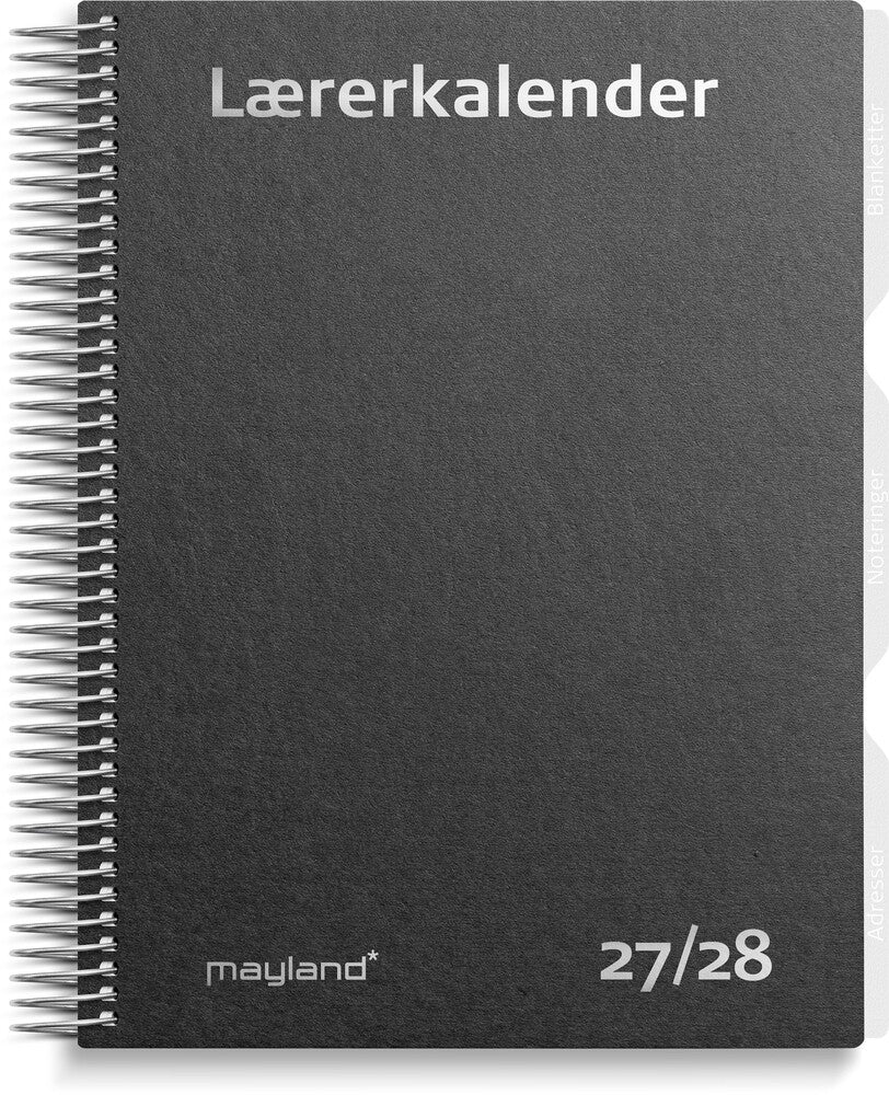 Mayland Lærerkalender 27/28 A5 Uge Højformat Matsort Karton