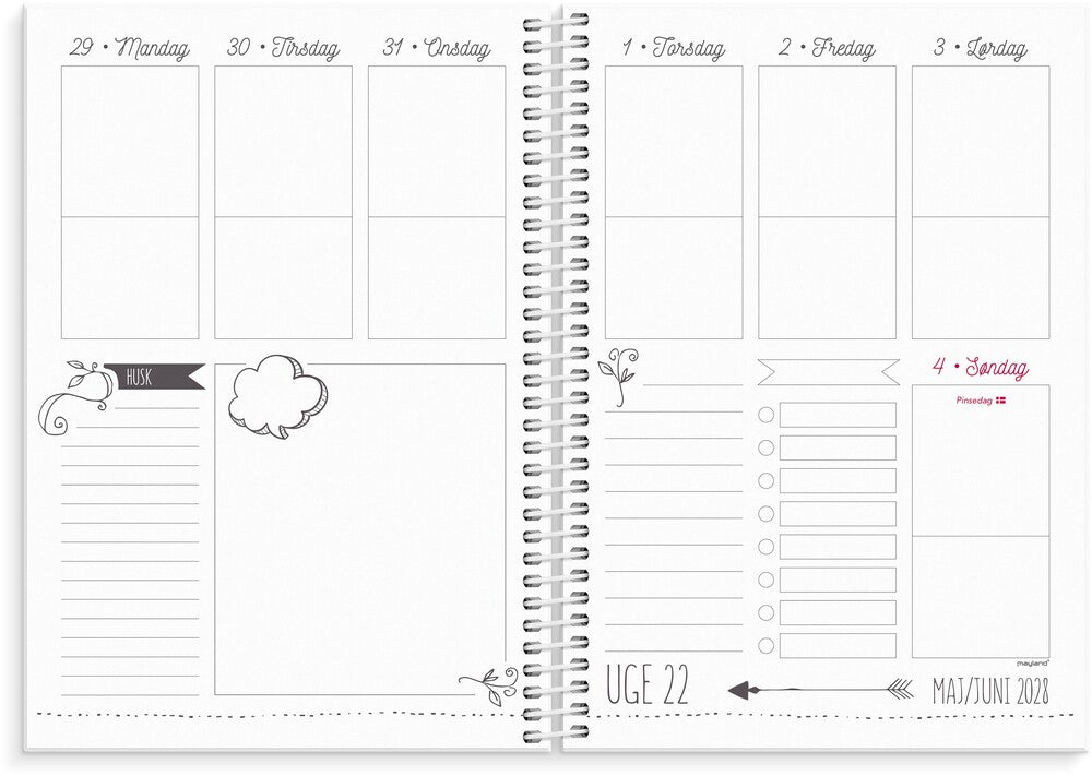 Mayland Studiekalender 27/28 A5 Uge Doodle I