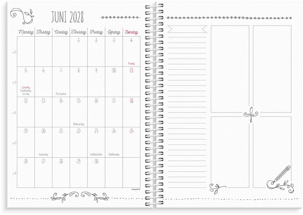 Mayland Studiekalender 27/28 A5 Uge Doodle I