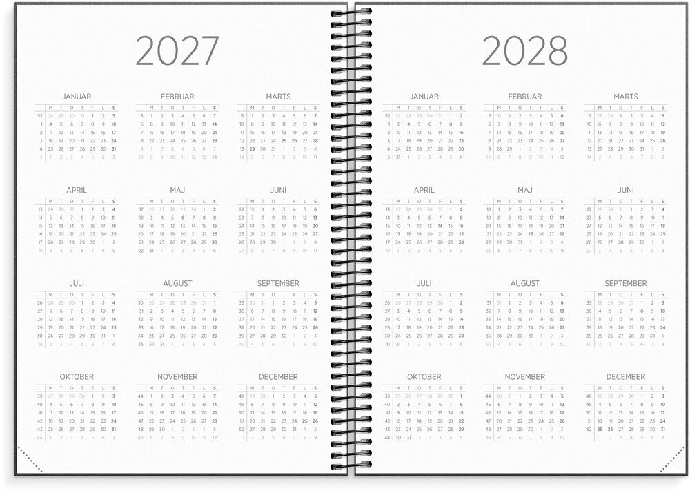 Mayland Studiekalender 27/28 A5 Uge Organizer & Notes Sort