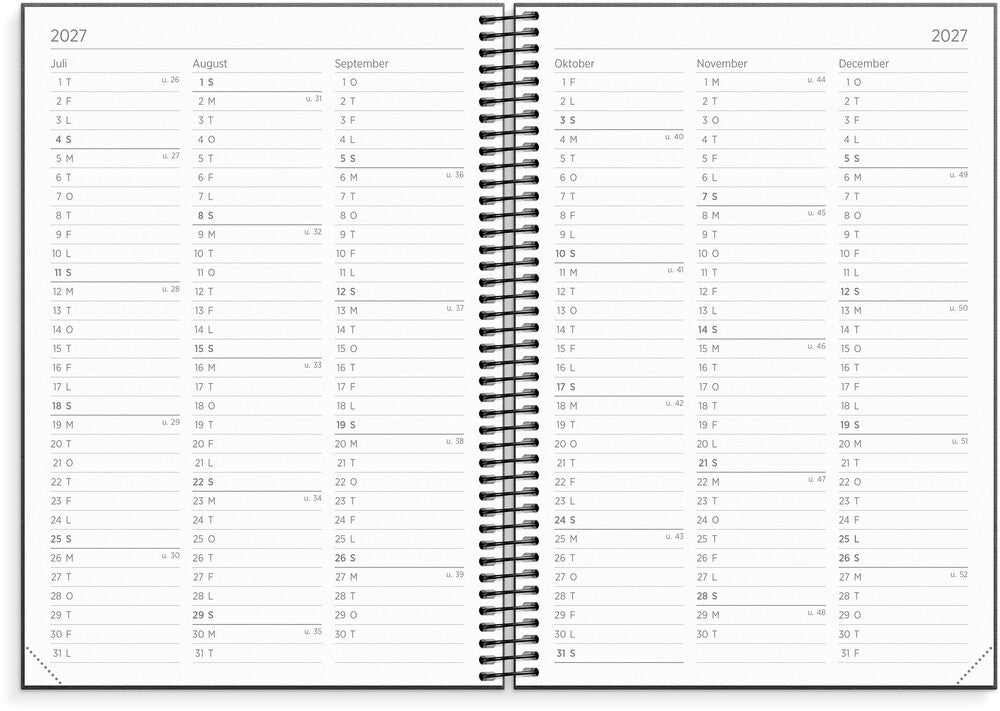 Mayland Studiekalender 27/28 A5 Uge Organizer & Notes Sort