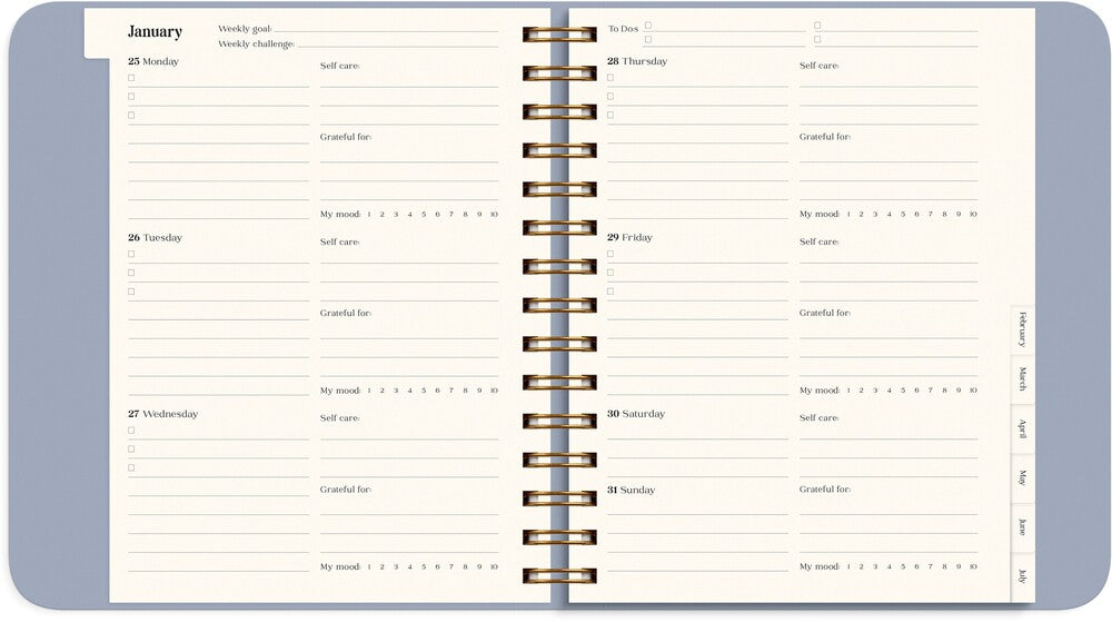 Burde Life Planner 27/28 Blue Uge Tværformat