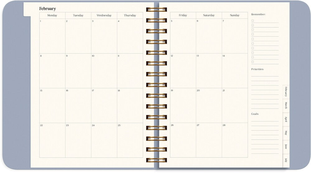 Burde Life Planner 27/28 Blue Uge Tværformat