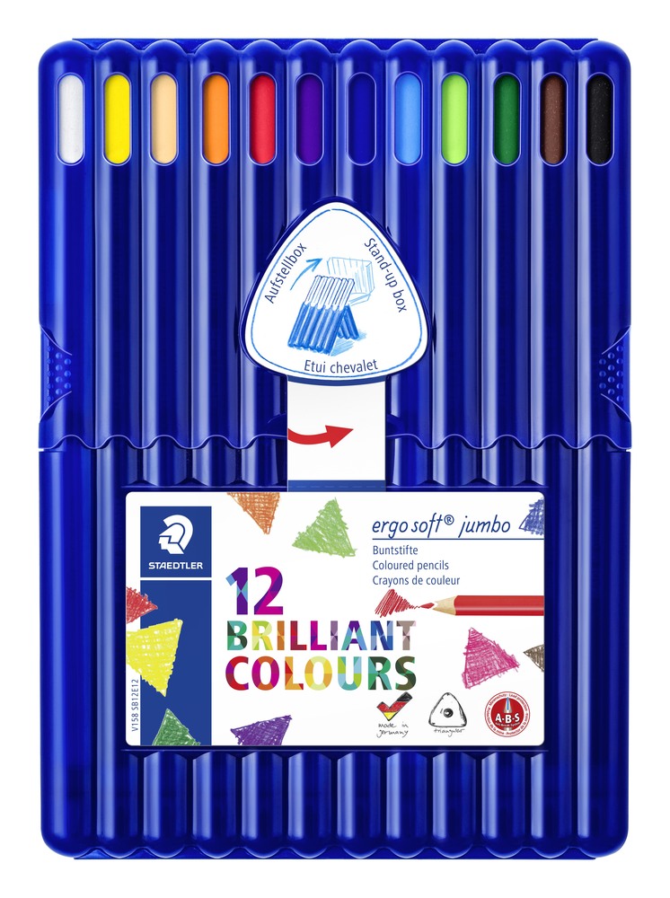 Farveblyant Staedtler ergosoft jumbo 12 ass.
