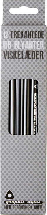 Blyant Graphit Stylus HB striber sølv 12stk