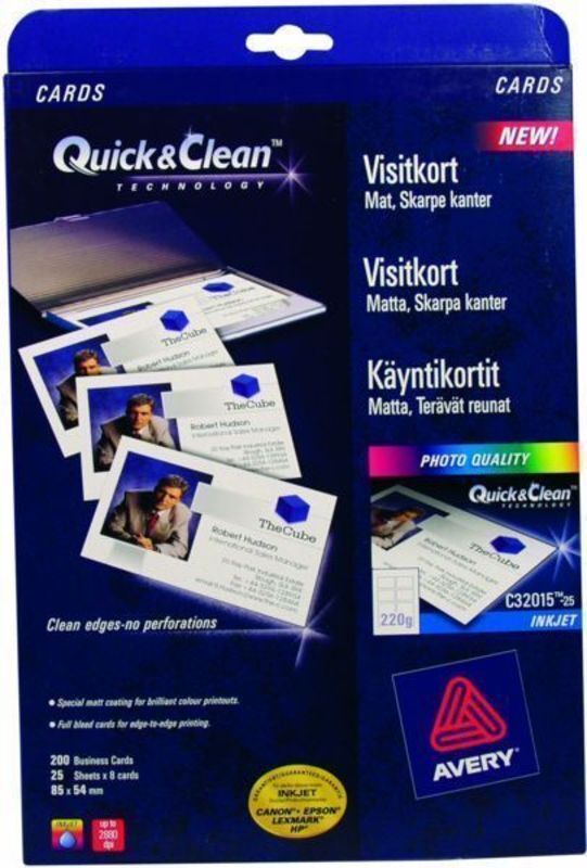 Visitkort inkjet 260g mat hvid