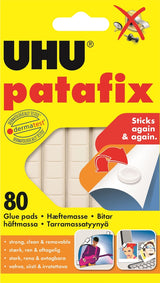 Hæftemasse UHU stick patafix 80 stk hvid genanvendelig