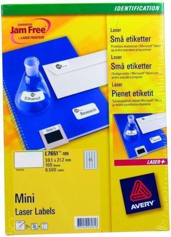 Etiket laser Avery l7651 38,1x21,2mm