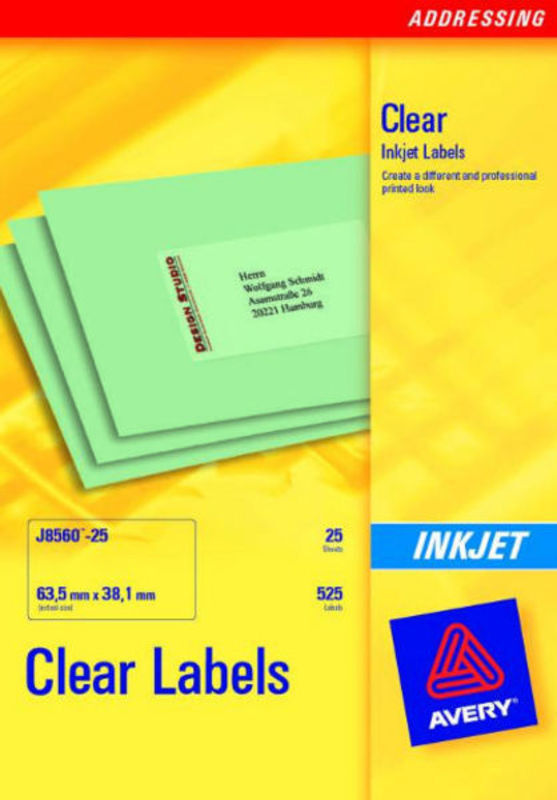 Inkjet etiket j8560m 63,5x38,1