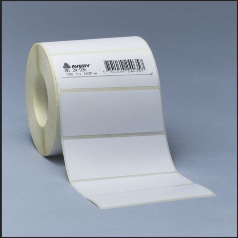 Etiket Avery 25x50 mm  hvid